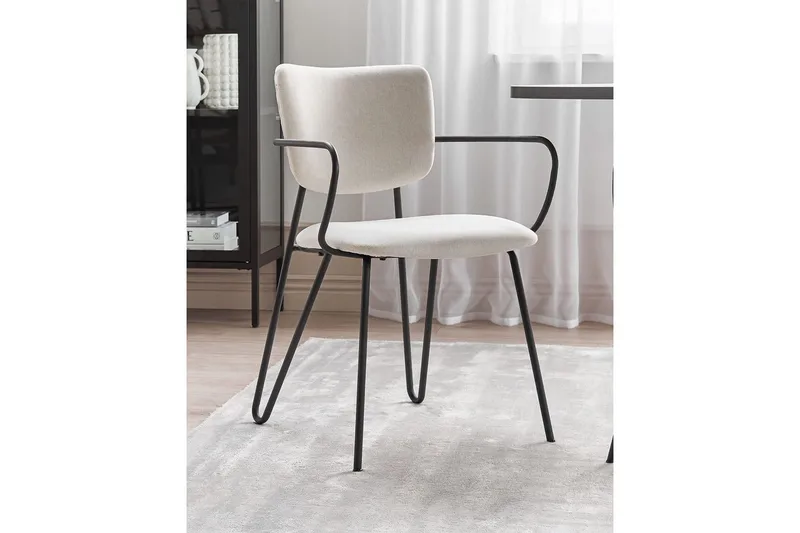 Sæt med 2 spiseborde Elko - Hvid, Sort - Møbler - Stole & lænestole - Spisebordsstole & køkkenstole