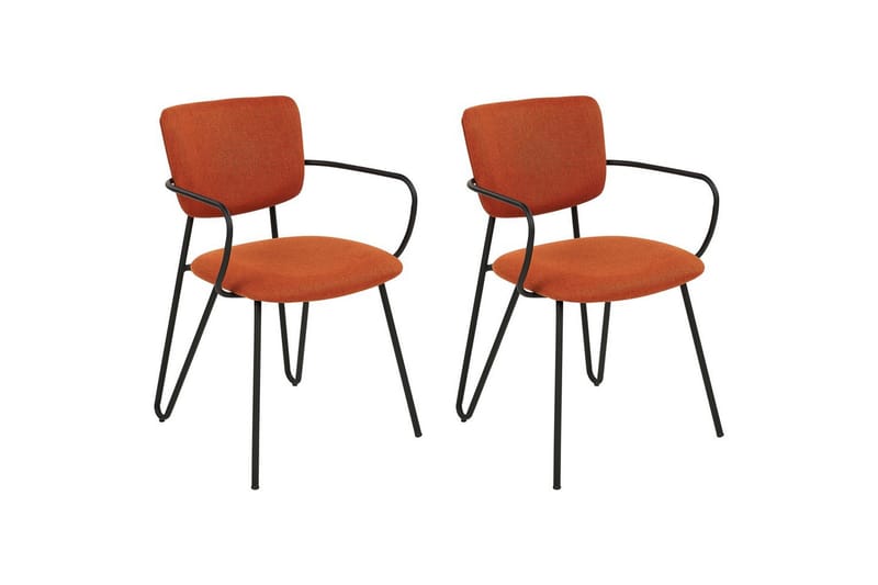 Sæt med 2 spiseborde Elko, Orange, sort