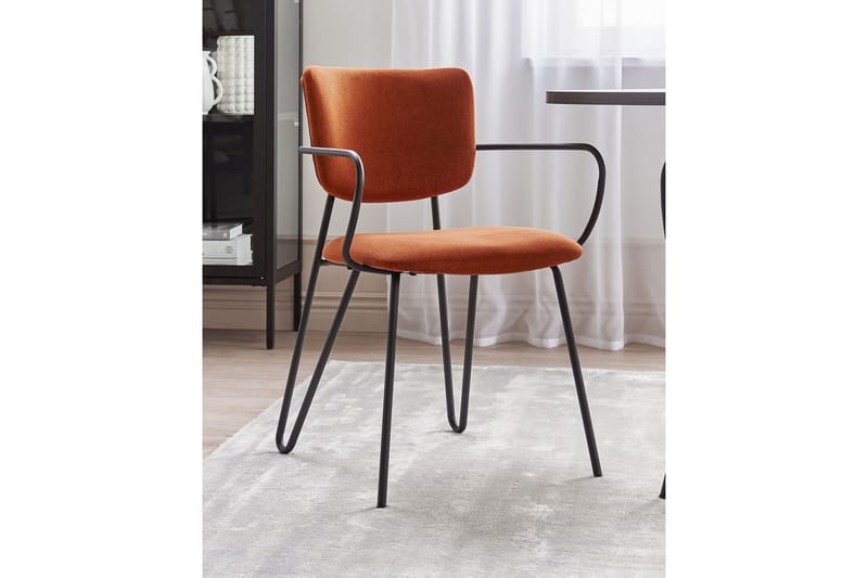 Sæt med 2 spiseborde Elko - Orange, sort - Møbler - Stole & lænestole - Spisebordsstole & køkkenstole