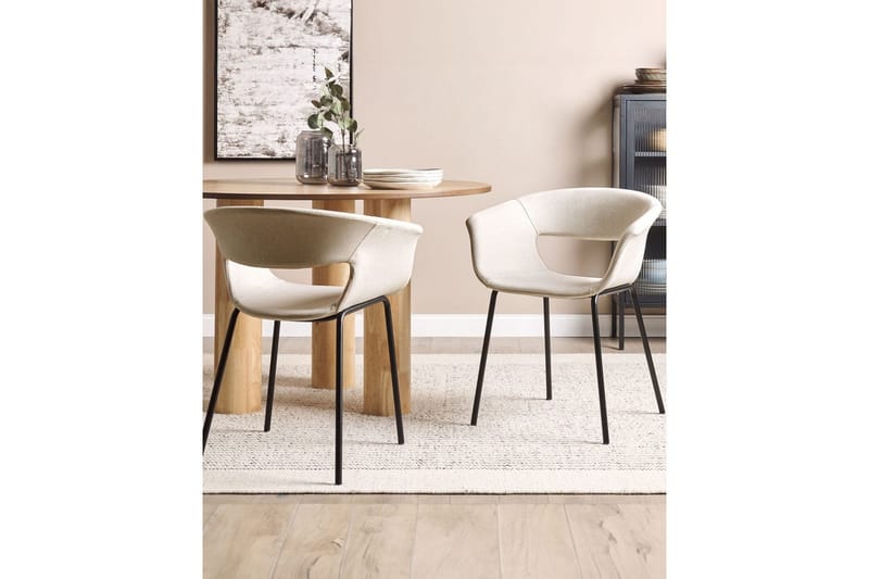 Sæt med 2 spiseborde Elma - Beige, sort - Møbler - Stole & lænestole - Spisebordsstole & køkkenstole