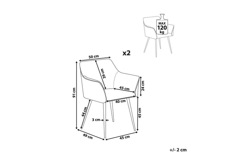 Sæt med 2 spiseborde Jasmin - Beige, sort - Møbler - Stole & lænestole - Spisebordsstole & køkkenstole