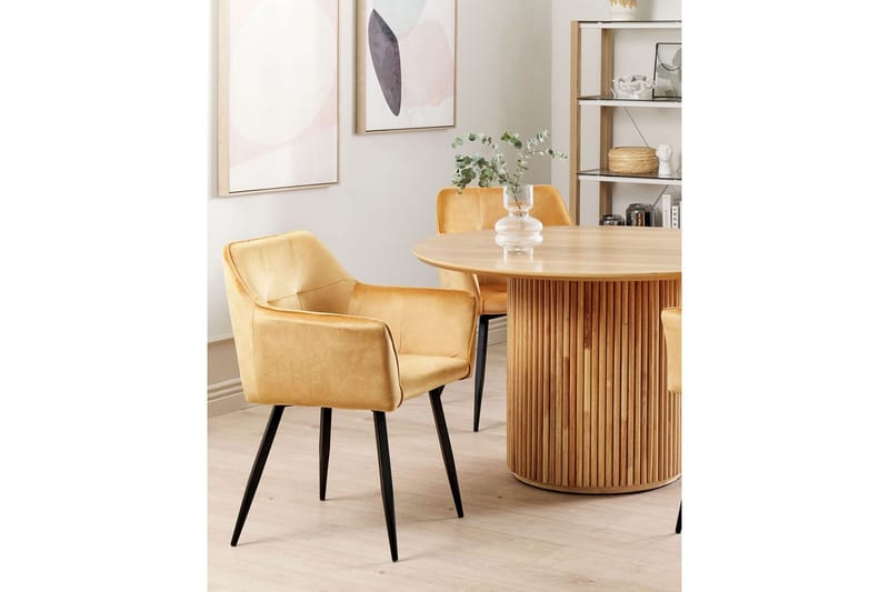 Sæt med 2 spiseborde Jasmin - Gul, sort - Møbler - Stole & lænestole - Spisebordsstole & køkkenstole