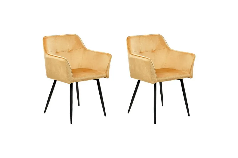 Sæt med 2 spiseborde Jasmin, Gul, sort