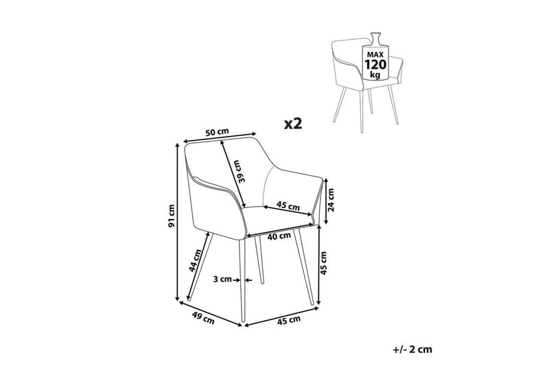 Sæt med 2 spiseborde Jasmin - Orange, sort - Møbler - Stole & lænestole - Spisebordsstole & køkkenstole