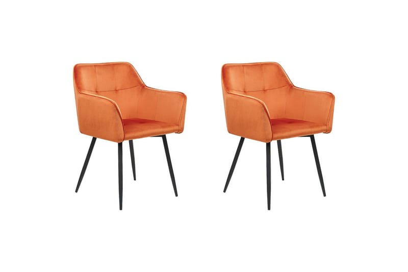 Sæt med 2 spiseborde Jasmin, Orange, sort