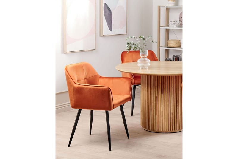 Sæt med 2 spiseborde Jasmin - Orange, sort - Møbler - Stole & lænestole - Spisebordsstole & køkkenstole