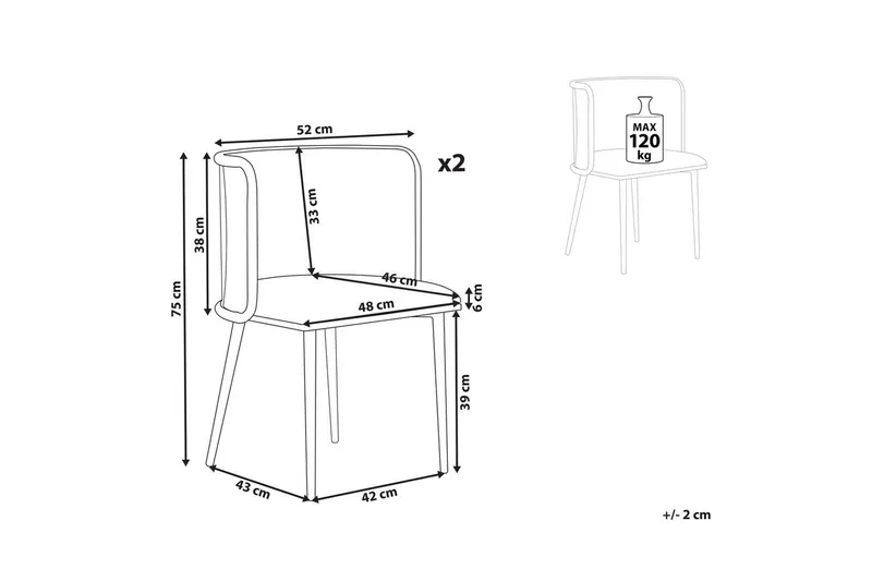 Sæt med 2 spiseborde Kobuk - Møbler - Stole & lænestole - Spisebordsstole & køkkenstole