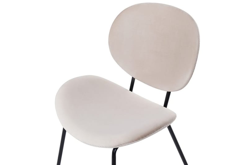 Sæt med 2 spiseborde Luana - Beige, sort/fløjl - Møbler - Stole & lænestole - Spisebordsstole & køkkenstole