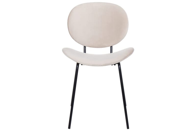 Sæt med 2 spiseborde Luana - Beige, sort/fløjl - Møbler - Stole & lænestole - Spisebordsstole & køkkenstole