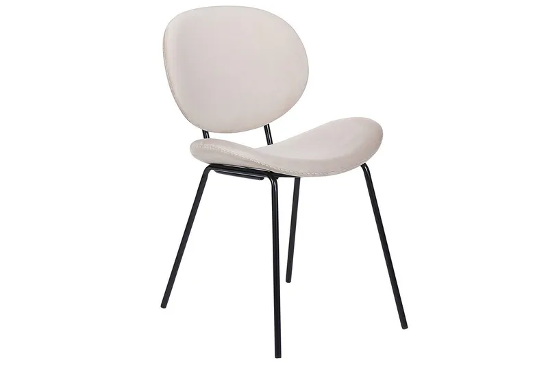 Sæt med 2 spiseborde Luana - Beige, sort/fløjl - Møbler - Stole & lænestole - Spisebordsstole & køkkenstole