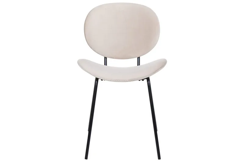 Sæt med 2 spiseborde Luana - Beige, sort/fløjl - Møbler - Stole & lænestole - Spisebordsstole & køkkenstole