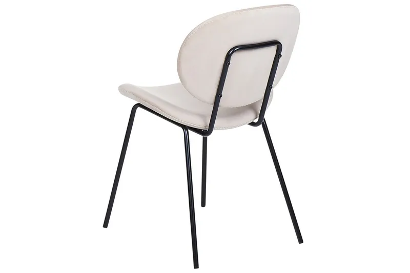 Sæt med 2 spiseborde Luana - Beige, sort/fløjl - Møbler - Stole & lænestole - Spisebordsstole & køkkenstole