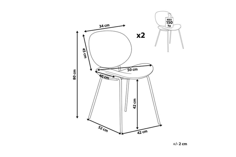 Sæt med 2 spiseborde Luana - Beige, sort/kunstlæder - Møbler - Stole & lænestole - Spisebordsstole & køkkenstole