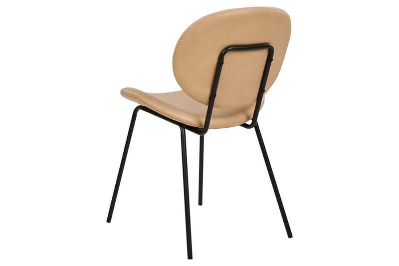 Sæt med 2 spiseborde Luana - Beige, sort/kunstlæder - Møbler - Stole & lænestole - Spisebordsstole & køkkenstole