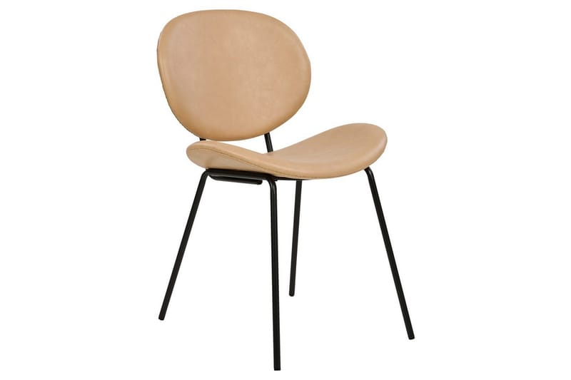 Sæt med 2 spiseborde Luana - Beige, sort/kunstlæder - Møbler - Stole & lænestole - Spisebordsstole & køkkenstole