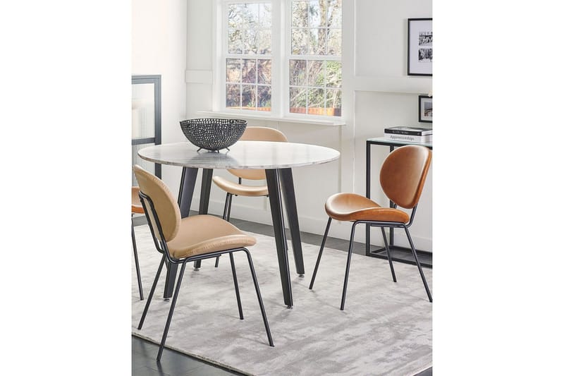 Sæt med 2 spiseborde Luana - Beige, sort/kunstlæder - Møbler - Stole & lænestole - Spisebordsstole & køkkenstole