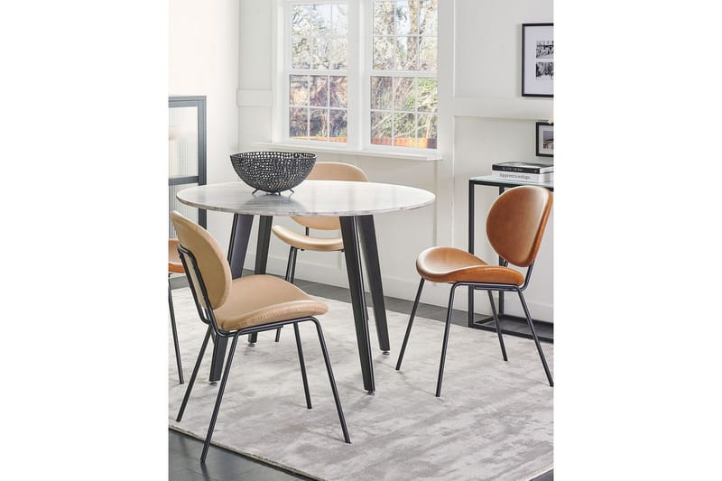 Sæt med 2 spiseborde Luana - Beige, sort/kunstlæder - Møbler - Stole & lænestole - Spisebordsstole & køkkenstole