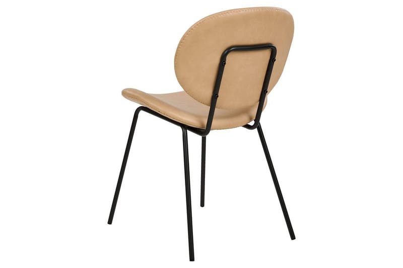 Sæt med 2 spiseborde Luana - Beige, sort/kunstlæder - Møbler - Stole & lænestole - Spisebordsstole & køkkenstole