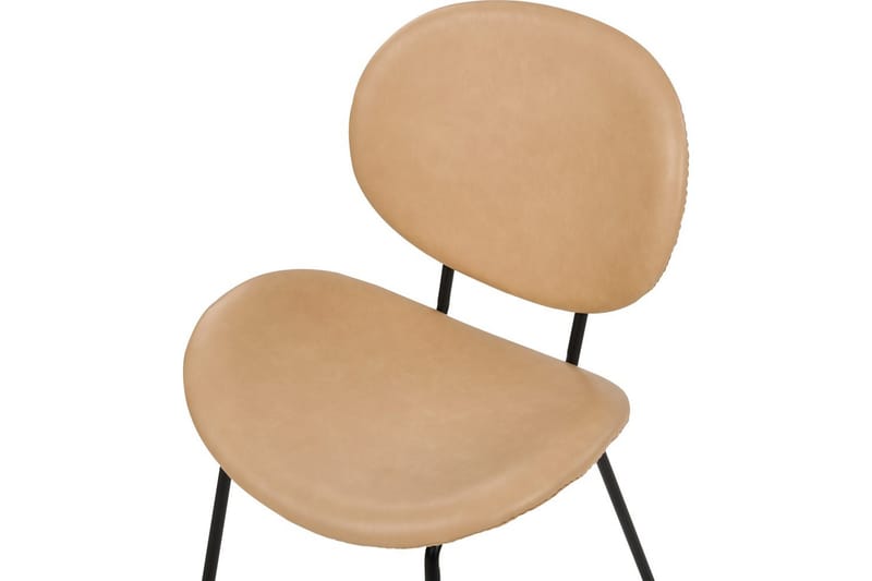 Sæt med 2 spiseborde Luana - Beige, sort/kunstlæder - Møbler - Stole & lænestole - Spisebordsstole & køkkenstole