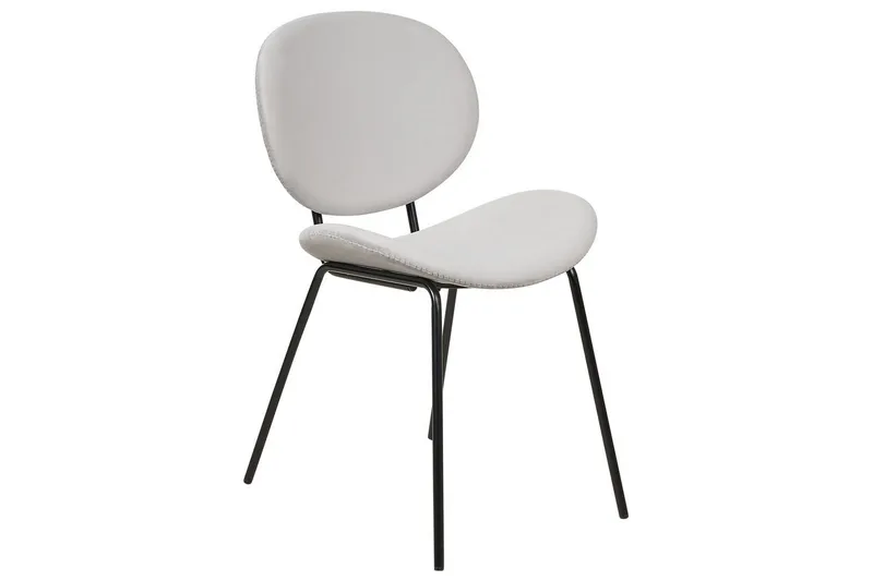 Sæt med 2 spiseborde Luana - Grå, sort/Fløjl - Møbler - Stole & lænestole - Spisebordsstole & køkkenstole