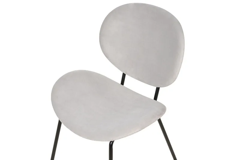 Sæt med 2 spiseborde Luana - Grå, sort/Fløjl - Møbler - Stole & lænestole - Spisebordsstole & køkkenstole