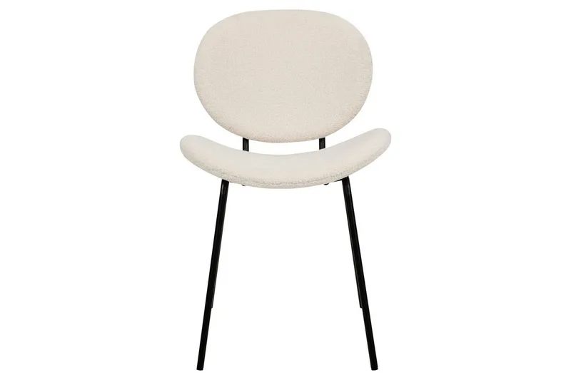 Sæt med 2 spiseborde Luana - Hvid, Sort/Bouclé - Møbler - Stole & lænestole - Spisebordsstole & køkkenstole