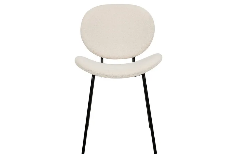 Sæt med 2 spiseborde Luana - Hvid, Sort/Bouclé - Møbler - Stole & lænestole - Spisebordsstole & køkkenstole