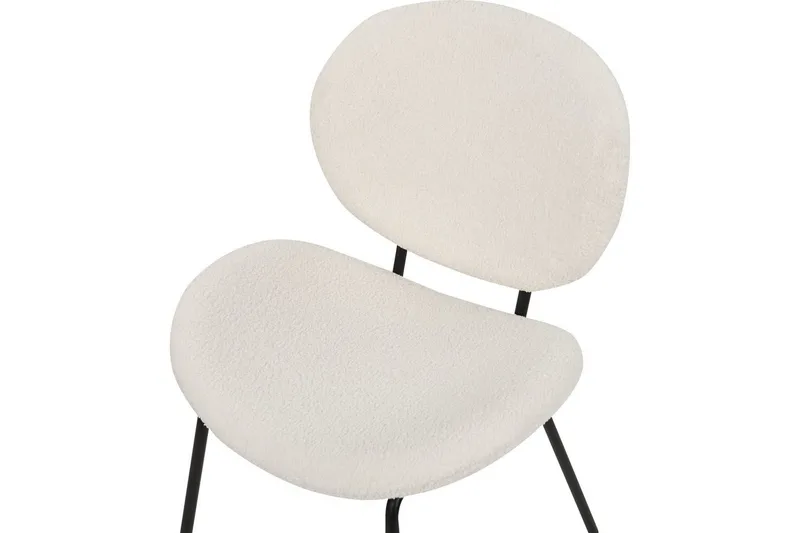 Sæt med 2 spiseborde Luana - Hvid, Sort/Bouclé - Møbler - Stole & lænestole - Spisebordsstole & køkkenstole