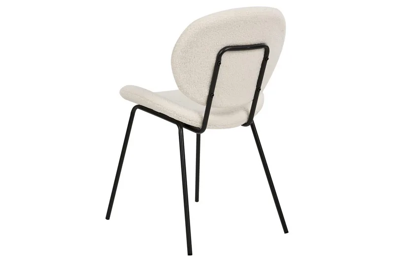 Sæt med 2 spiseborde Luana - Hvid, Sort/Bouclé - Møbler - Stole & lænestole - Spisebordsstole & køkkenstole