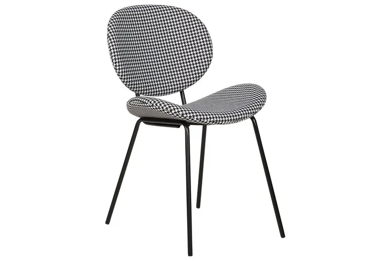 Sæt med 2 spiseborde Luana - Sort, Hvid/Polyester - Møbler - Stole & lænestole - Spisebordsstole & køkkenstole