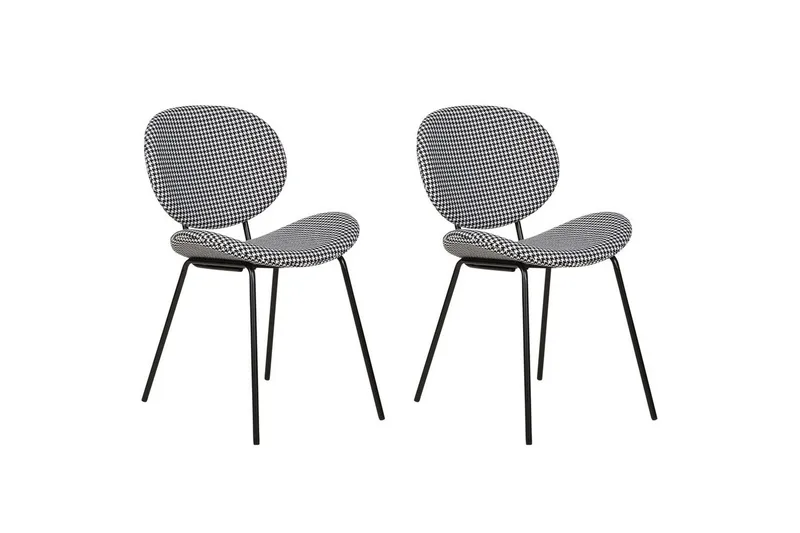 Sæt med 2 spiseborde Luana - Sort, Hvid/Polyester - Møbler - Stole & lænestole - Spisebordsstole & køkkenstole