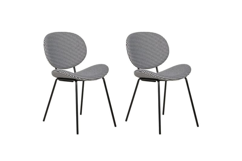Sæt med 2 spiseborde Luana, Sort, Hvid/Polyester