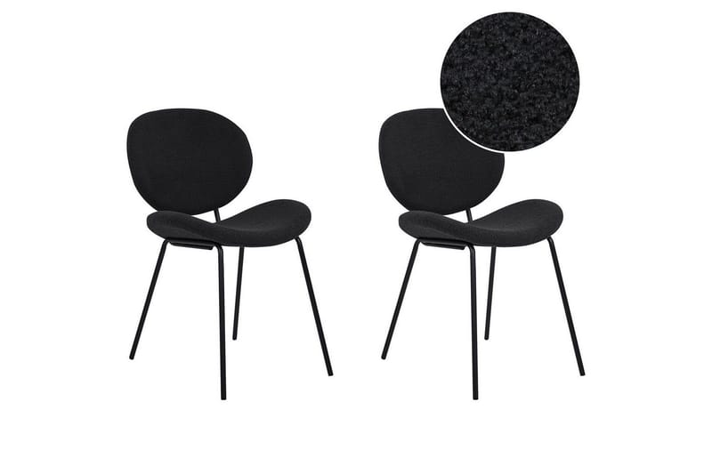Sæt med 2 spiseborde Luana - Sort/Bouclé - Møbler - Stole & lænestole - Spisebordsstole & køkkenstole