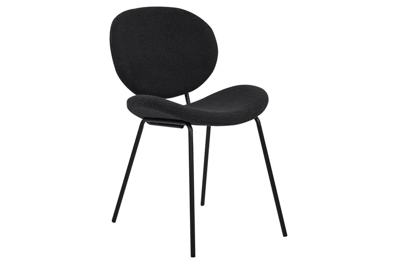 Sæt med 2 spiseborde Luana - Sort/Bouclé - Møbler - Stole & lænestole - Spisebordsstole & køkkenstole