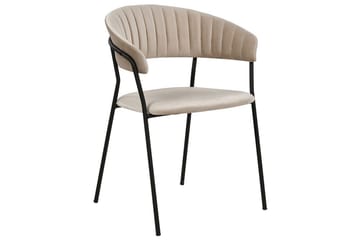 Sæt med 2 spiseborde Mariposa - Beige, sort/fløjl - Møbler - Stole & lænestole - Spisebordsstole & køkkenstole