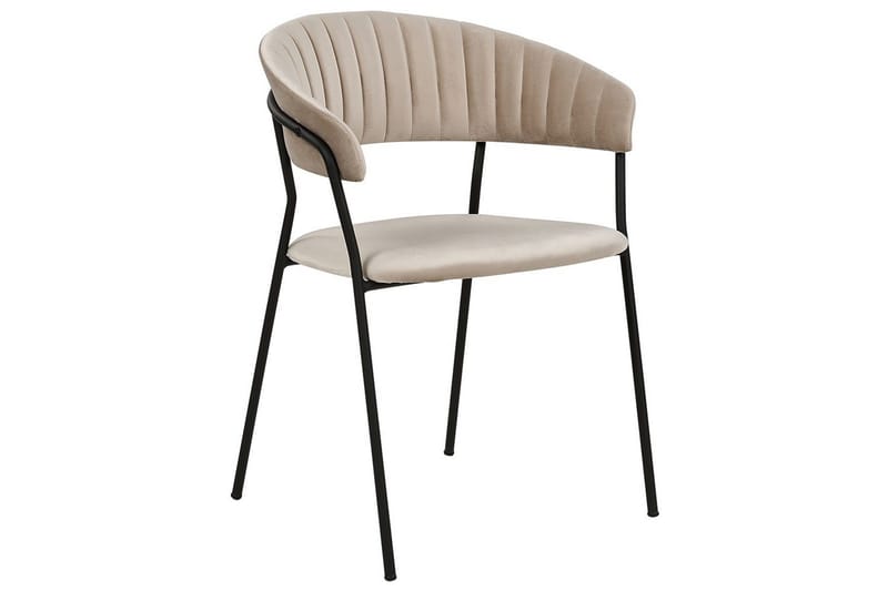 Sæt med 2 spiseborde Mariposa - Beige, sort/fløjl - Møbler - Stole & lænestole - Spisebordsstole & køkkenstole