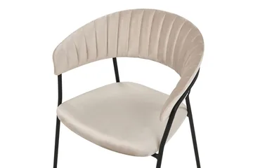 Sæt med 2 spiseborde Mariposa - Beige, sort/fløjl - Møbler - Stole & lænestole - Spisebordsstole & køkkenstole