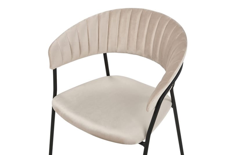 Sæt med 2 spiseborde Mariposa - Beige, sort/fløjl - Møbler - Stole & lænestole - Spisebordsstole & køkkenstole