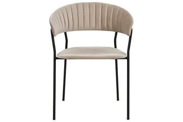 Sæt med 2 spiseborde Mariposa - Beige, sort/fløjl - Møbler - Stole & lænestole - Spisebordsstole & køkkenstole
