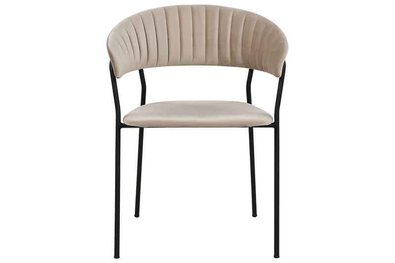 Sæt med 2 spiseborde Mariposa - Beige, sort/fløjl - Møbler - Stole & lænestole - Spisebordsstole & køkkenstole