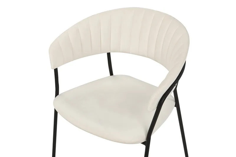 Sæt med 2 spiseborde Mariposa - Cremehvid, Sort/Fløjl - Møbler - Stole & lænestole - Spisebordsstole & køkkenstole