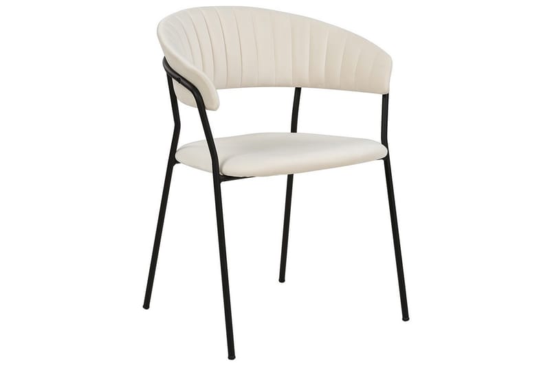 Sæt med 2 spiseborde Mariposa - Cremehvid, Sort/Fløjl - Møbler - Stole & lænestole - Spisebordsstole & køkkenstole