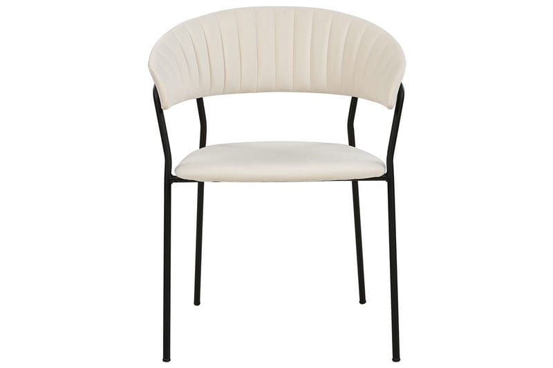 Sæt med 2 spiseborde Mariposa - Cremehvid, Sort/Fløjl - Møbler - Stole & lænestole - Spisebordsstole & køkkenstole