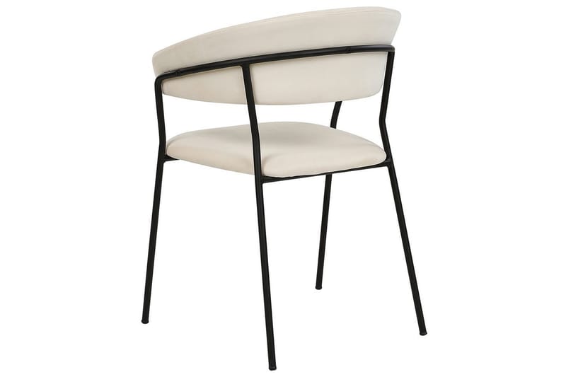 Sæt med 2 spiseborde Mariposa - Cremehvid, Sort/Fløjl - Møbler - Stole & lænestole - Spisebordsstole & køkkenstole
