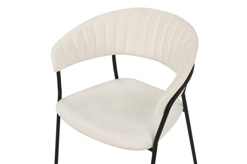 Sæt med 2 spiseborde Mariposa - Cremehvid, Sort/Fløjl - Møbler - Stole & lænestole - Spisebordsstole & køkkenstole