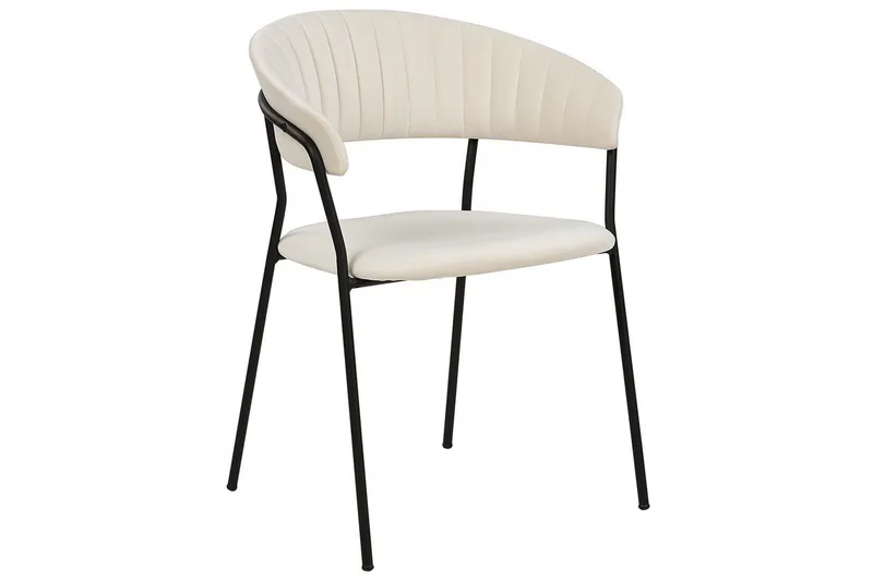 Sæt med 2 spiseborde Mariposa - Cremehvid, Sort/Fløjl - Møbler - Stole & lænestole - Spisebordsstole & køkkenstole