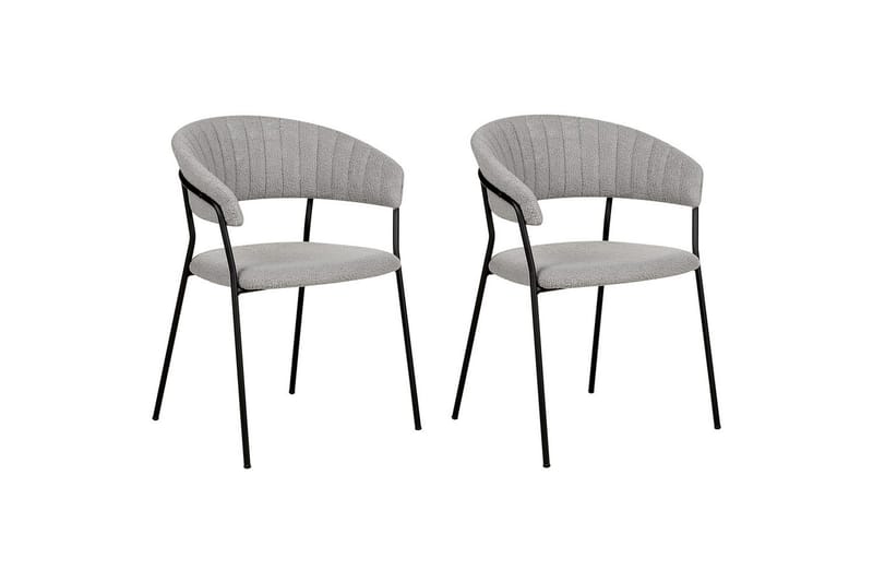 Sæt med 2 spiseborde Mariposa - Grå, sort/Bouclé - Møbler - Stole & lænestole - Spisebordsstole & køkkenstole
