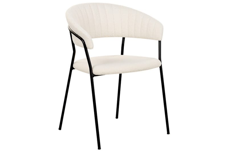 Sæt med 2 spiseborde Mariposa - Hvid, Sort/Bouclé - Møbler - Stole & lænestole - Spisebordsstole & køkkenstole