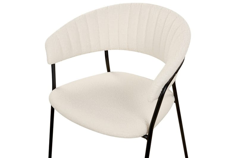 Sæt med 2 spiseborde Mariposa - Hvid, Sort/Bouclé - Møbler - Stole & lænestole - Spisebordsstole & køkkenstole