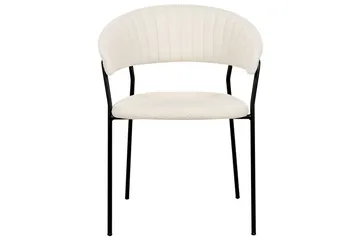 Sæt med 2 spiseborde Mariposa - Hvid, Sort/Bouclé - Møbler - Stole & lænestole - Spisebordsstole & køkkenstole